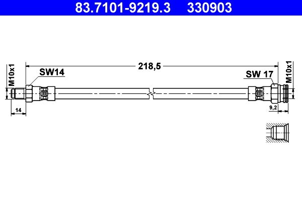 ATE 83.7101-9219.3 Brake Hose