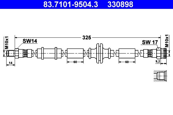 ATE 83.7101-9504.3 Brake Hose