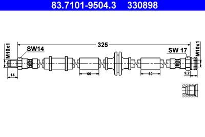 Brake Hose ATE 83.7101-9504.3