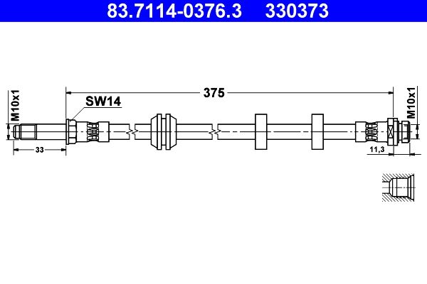 ATE 83.7114-0376.3 Brake Hose