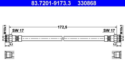 Brake Hose ATE 83.7201-9173.3