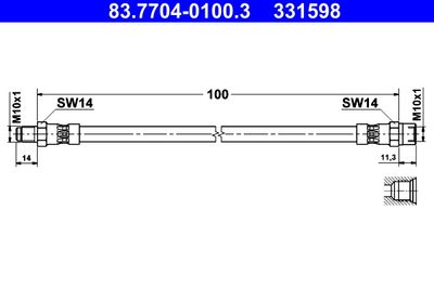 Brake Hose ATE 83.7704-0100.3