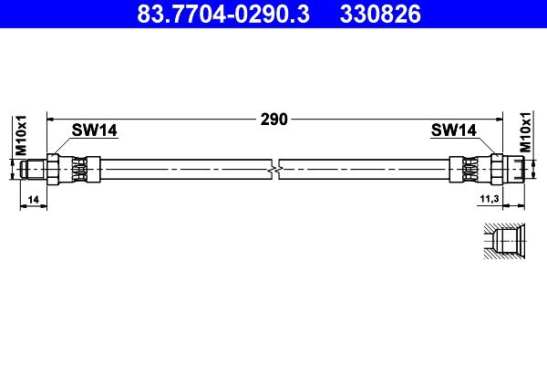 ATE 83.7704-0290.3 Brake Hose