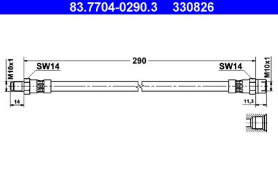 Brake Hose ATE 83.7704-0290.3