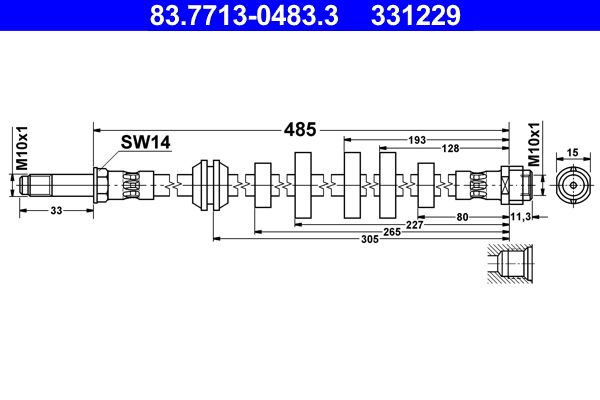 ATE 83.7713-0483.3 Brake Hose