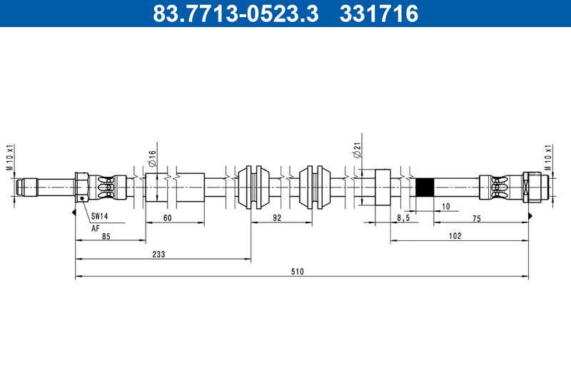 ATE 83.7713-0523.3 Brake Hose