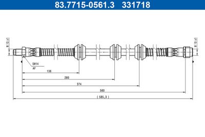 Brake Hose ATE 83.7715-0561.3