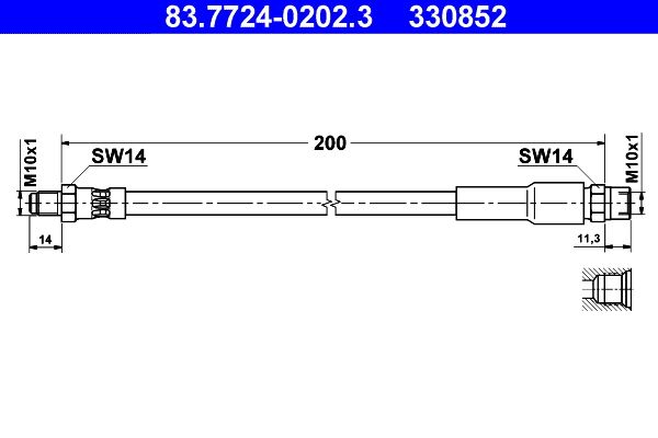 ATE 83.7724-0202.3 Brake Hose