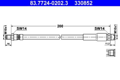 Brake Hose ATE 83.7724-0202.3