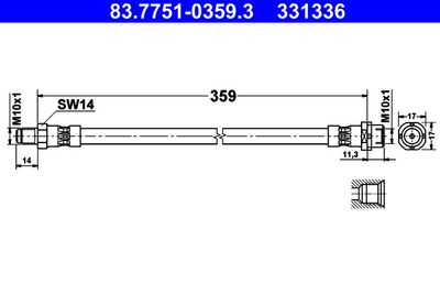 Brake Hose ATE 83.7751-0359.3