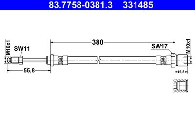 Brake Hose ATE 83.7758-0381.3