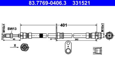 Brake Hose ATE 83.7769-0406.3