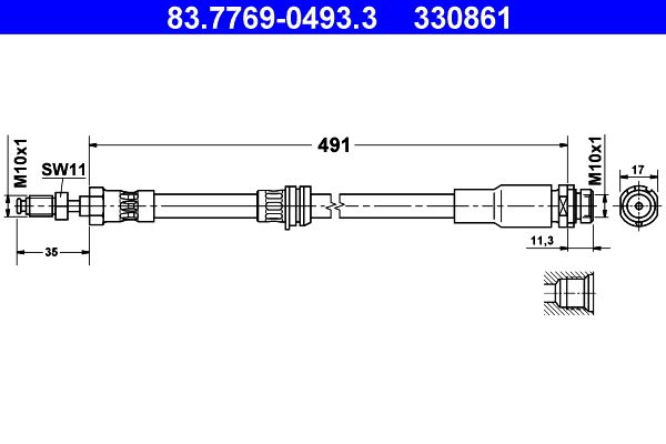 ATE 83.7769-0493.3 Brake Hose