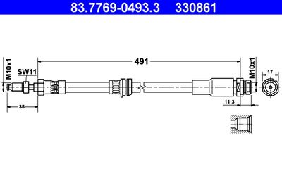 Brake Hose ATE 83.7769-0493.3