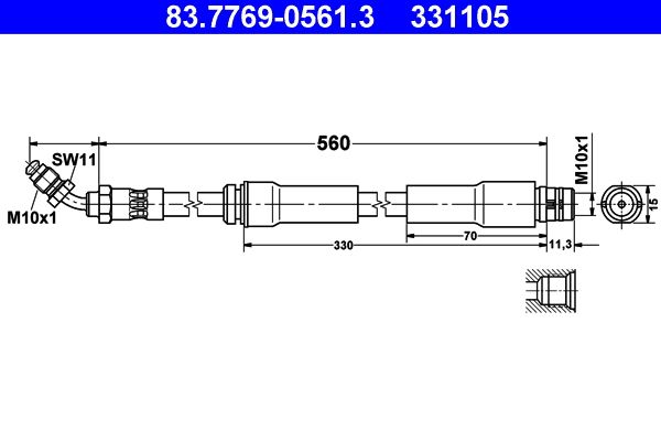 ATE 83.7769-0561.3 Brake Hose