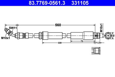 Brake Hose ATE 83.7769-0561.3