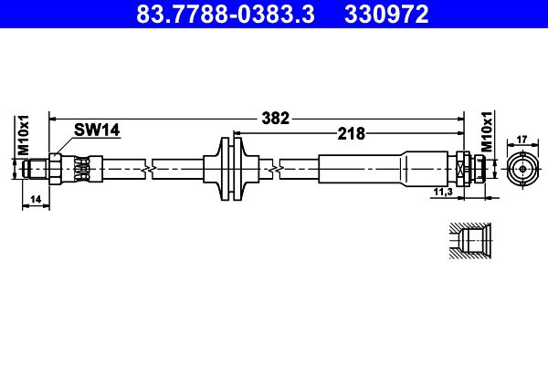 ATE 83.7788-0383.3 Brake Hose