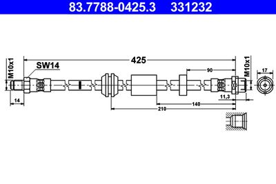 Brake Hose ATE 83.7788-0425.3