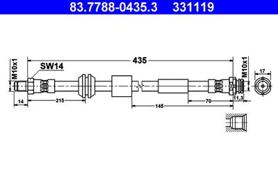 Brake Hose ATE 83.7788-0435.3