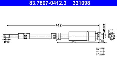 Brake Hose ATE 83.7807-0412.3