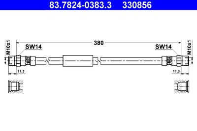 Brake Hose ATE 83.7824-0383.3