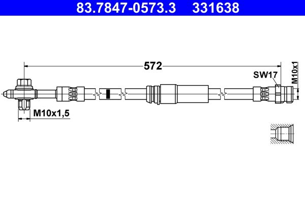 ATE 83.7847-0573.3 Brake Hose