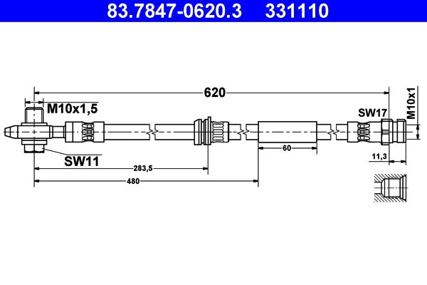 ATE 83.7847-0620.3 Brake Hose