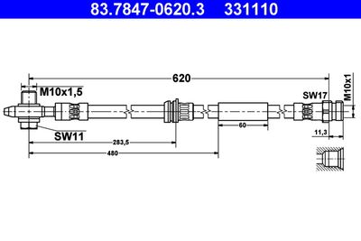 Brake Hose ATE 83.7847-0620.3