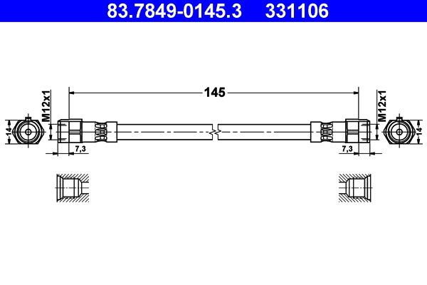 ATE 83.7849-0145.3 Brake Hose