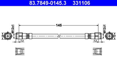 Brake Hose ATE 83.7849-0145.3