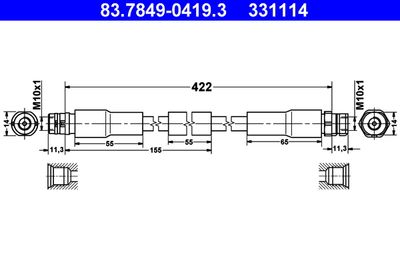 Brake Hose ATE 83.7849-0419.3
