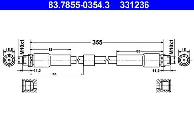 Brake Hose ATE 83.7855-0354.3