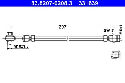 Brake Hose ATE 83.8207-0208.3