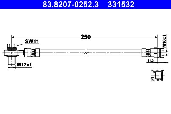 ATE 83.8207-0252.3 Brake Hose