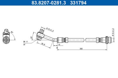 Brake Hose ATE 83.8207-0281.3