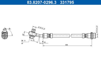 Brake Hose ATE 83.8207-0296.3
