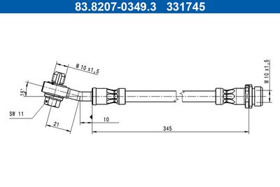 Brake Hose ATE 83.8207-0349.3