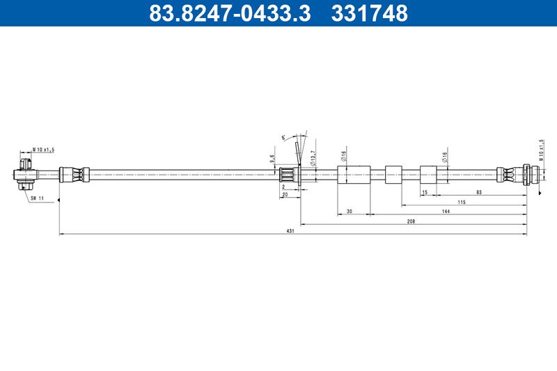 ATE 83.8247-0433.3 Brake Hose
