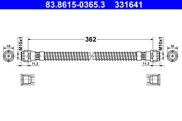 ATE 83.8615-0365.3 Brake Hose