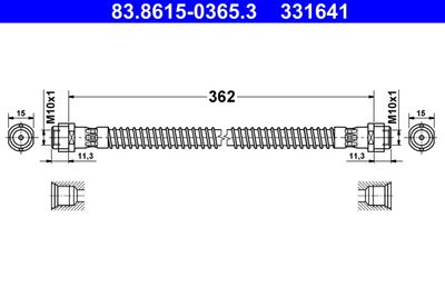 Brake Hose ATE 83.8615-0365.3