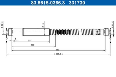 Brake Hose ATE 83.8615-0366.3