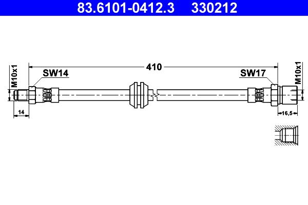 ATE 83.6101-0412.3 Brake Hose