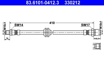 Brake Hose ATE 83.6101-0412.3