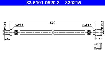 Brake Hose ATE 83.6101-0520.3