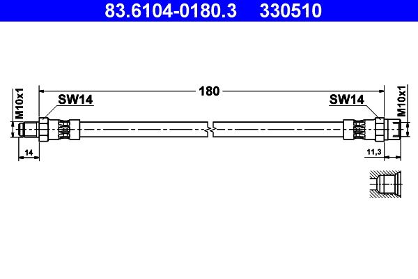 ATE 83.6104-0180.3 Brake Hose