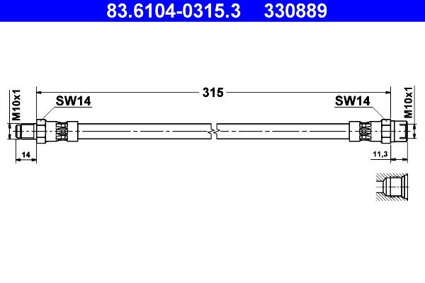 ATE 83.6104-0315.3 Brake Hose