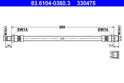 Brake Hose ATE 83.6104-0360.3