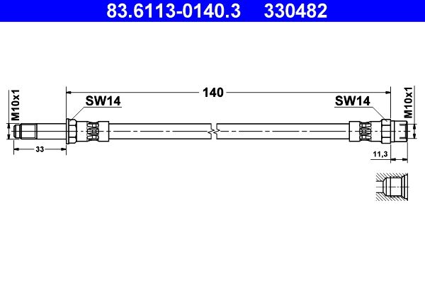 ATE 83.6113-0140.3 Brake Hose