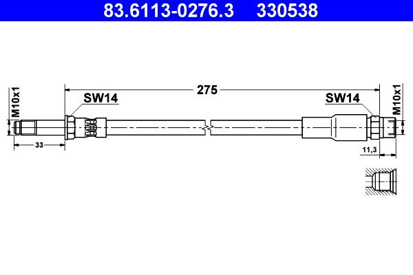 ATE 83.6113-0276.3 Brake Hose
