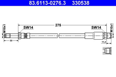 Brake Hose ATE 83.6113-0276.3